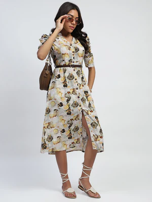 Mustard Embroidered Sun-Guard Top
